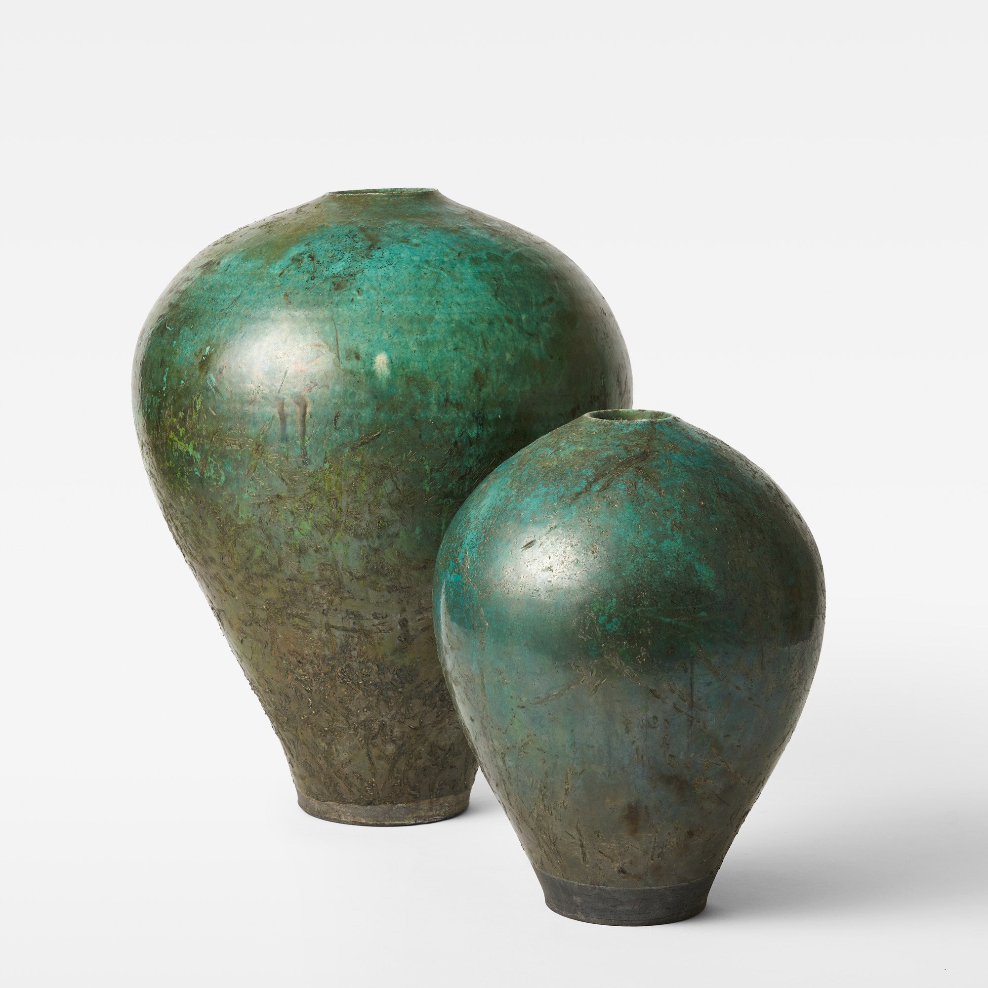 Substantial Raku Vase Set