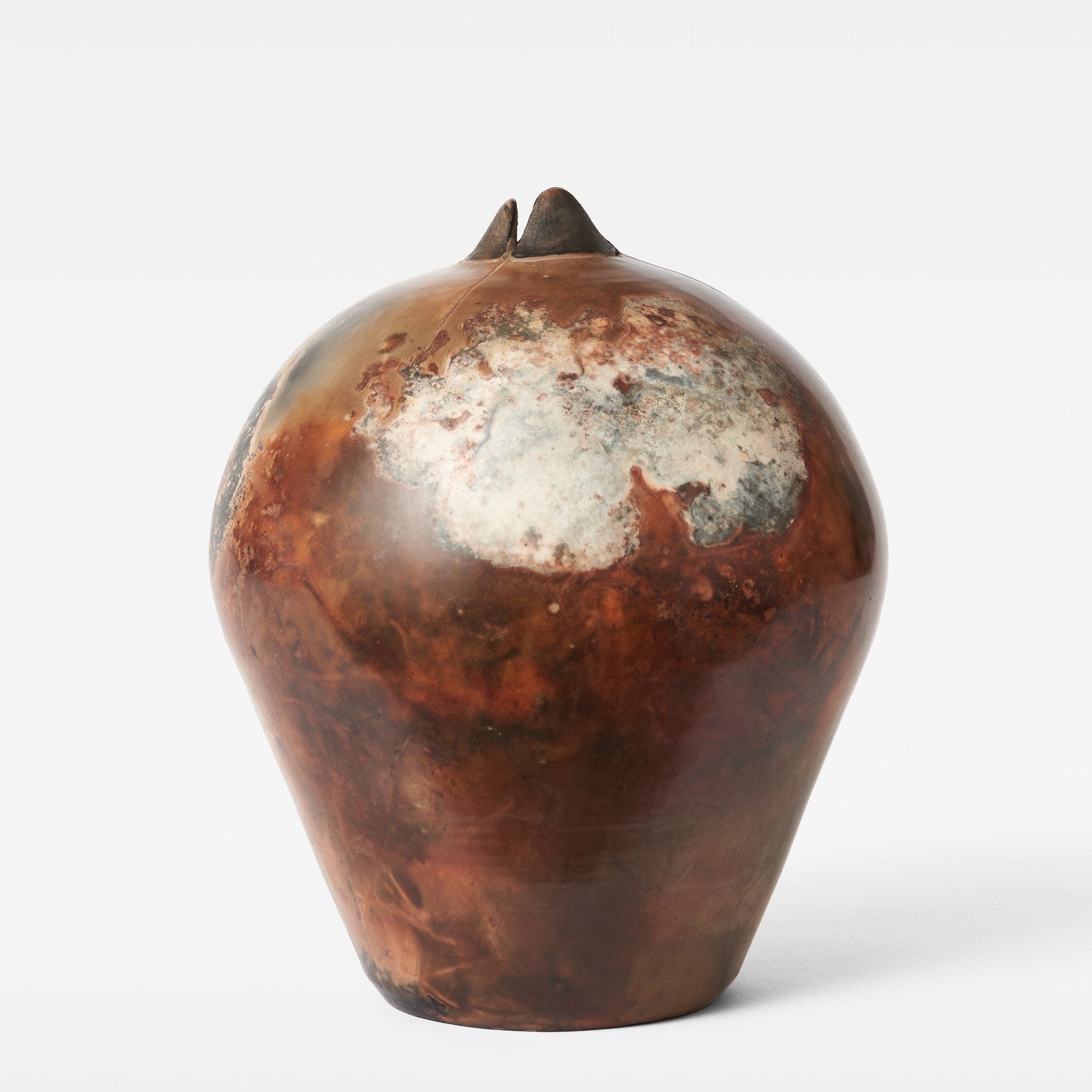 American Studio Art Burnished Raku Vase