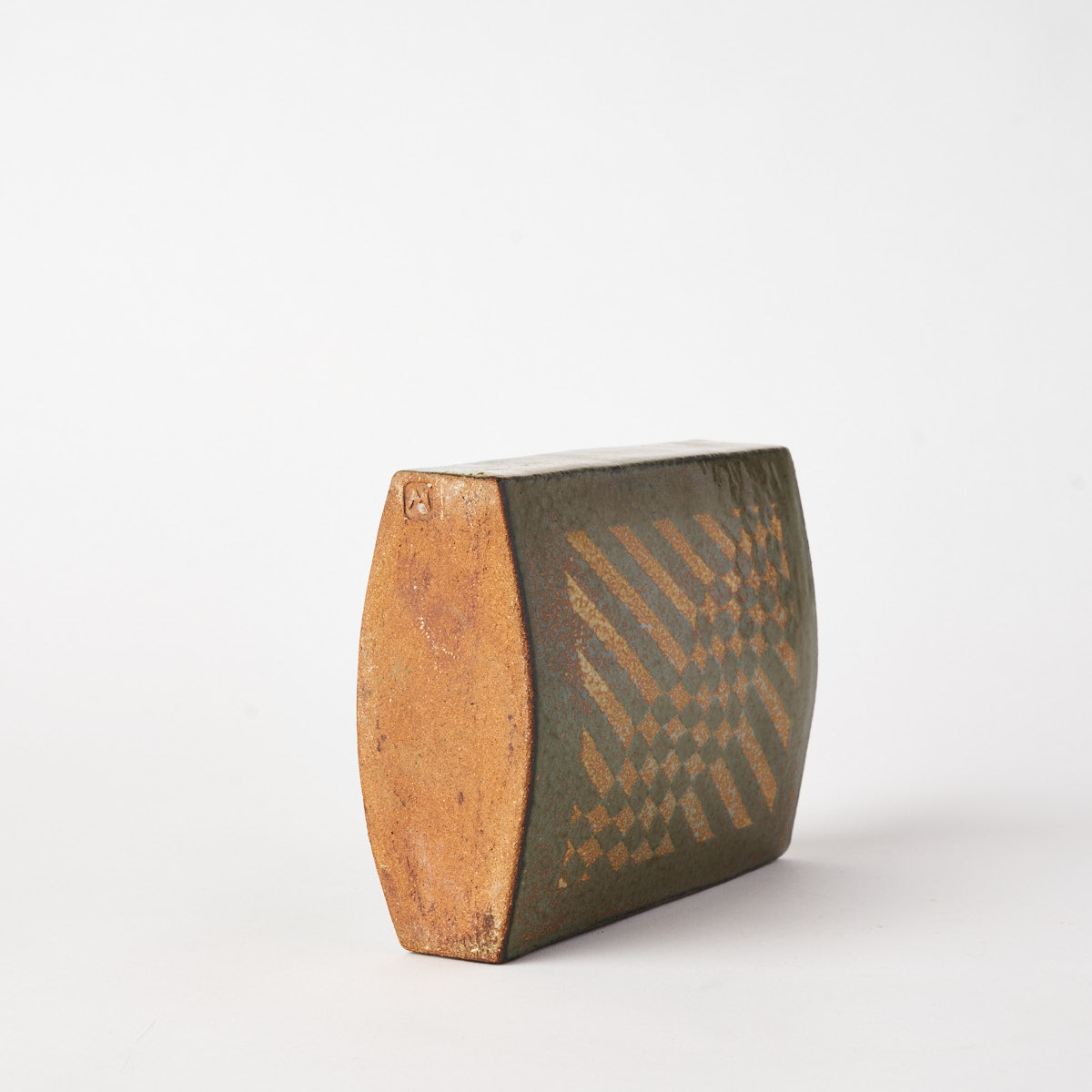 Checkerboard Stoneware Vase