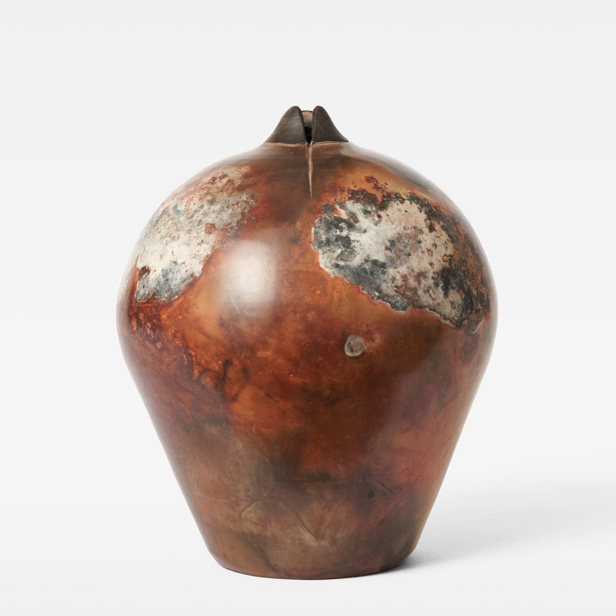 American Studio Art Burnished Raku Vase