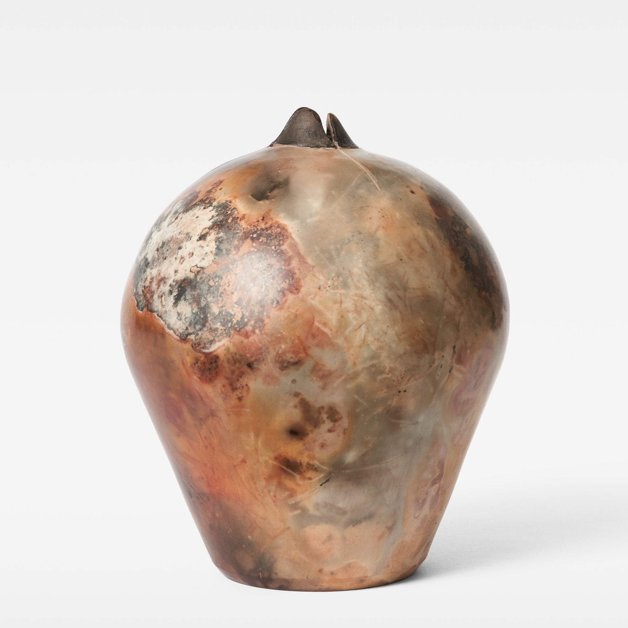 American Studio Art Burnished Raku Vase