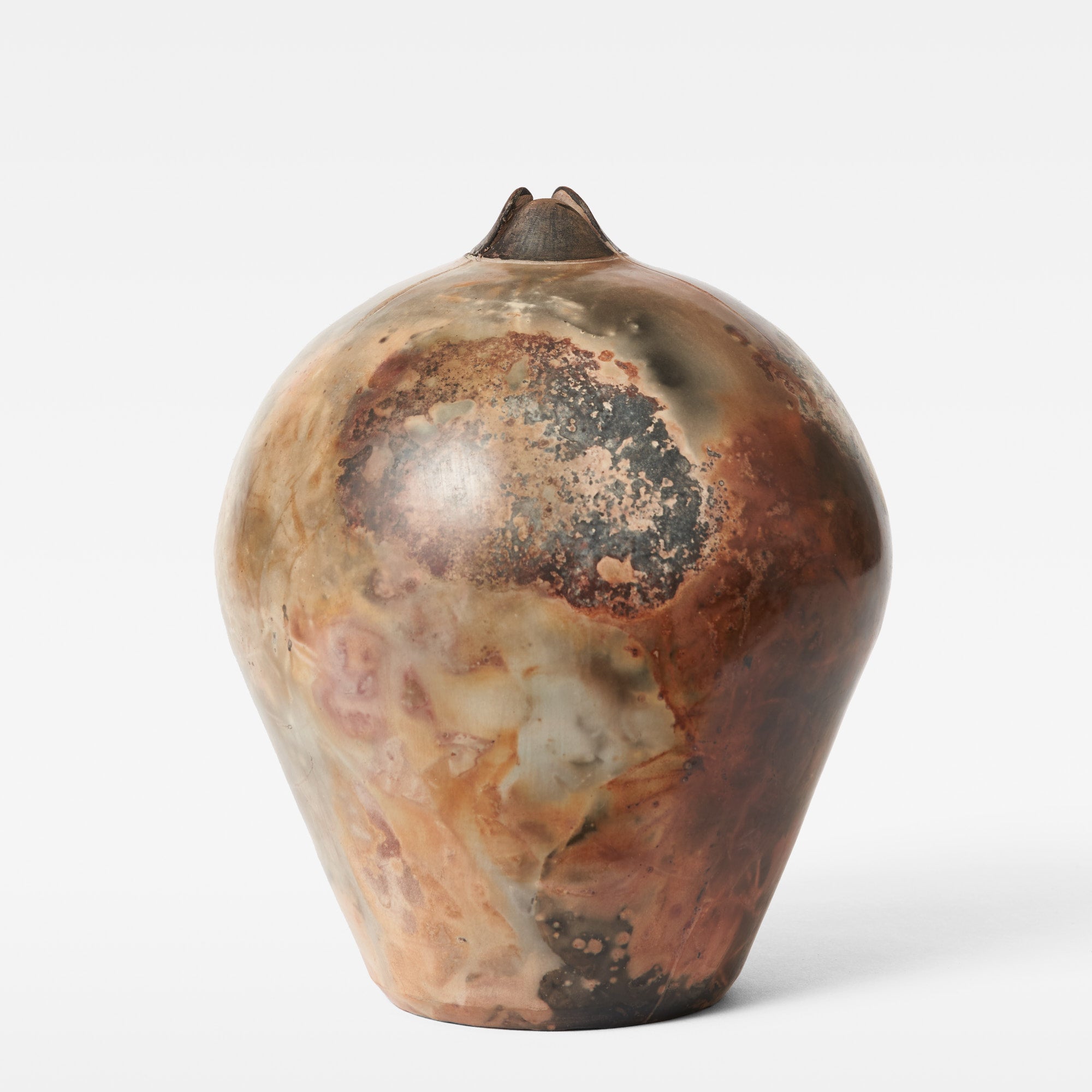 American Studio Art Burnished Raku Vase